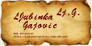 LJubinka Gajović vizit kartica